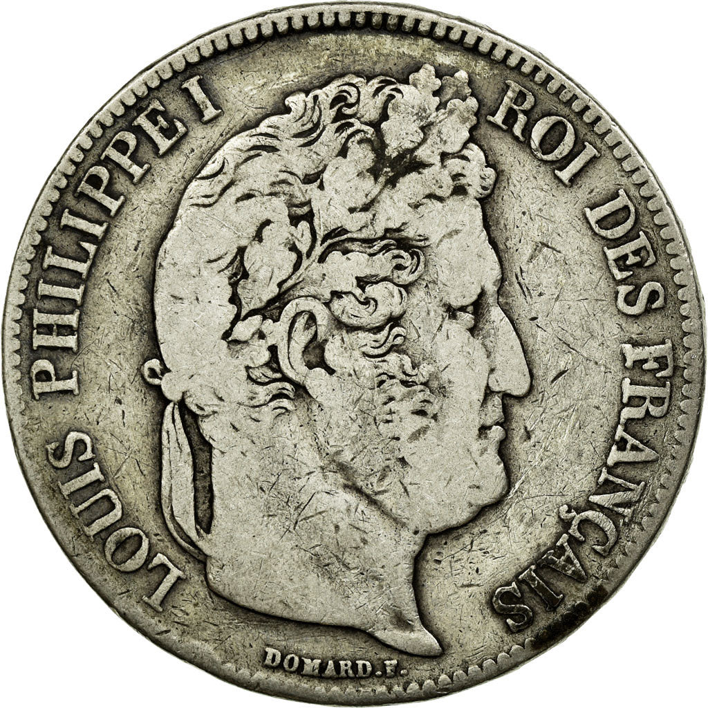 Coin, France, Louis-Philippe, 5 Francs, 1837, Paris, VF(30-35), Silver