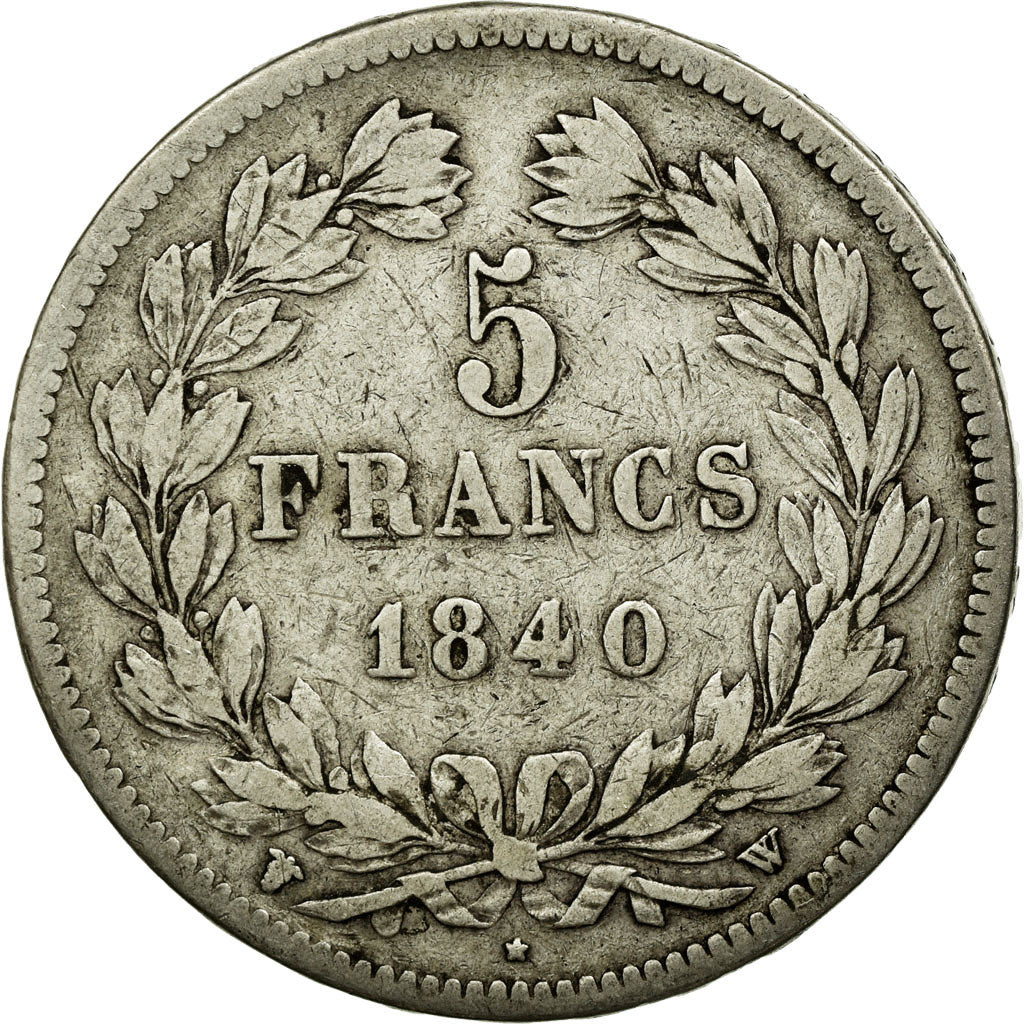 Coin, France, Louis-Philippe, 5 Francs, 1840, Lille, EF(40-45), Silver