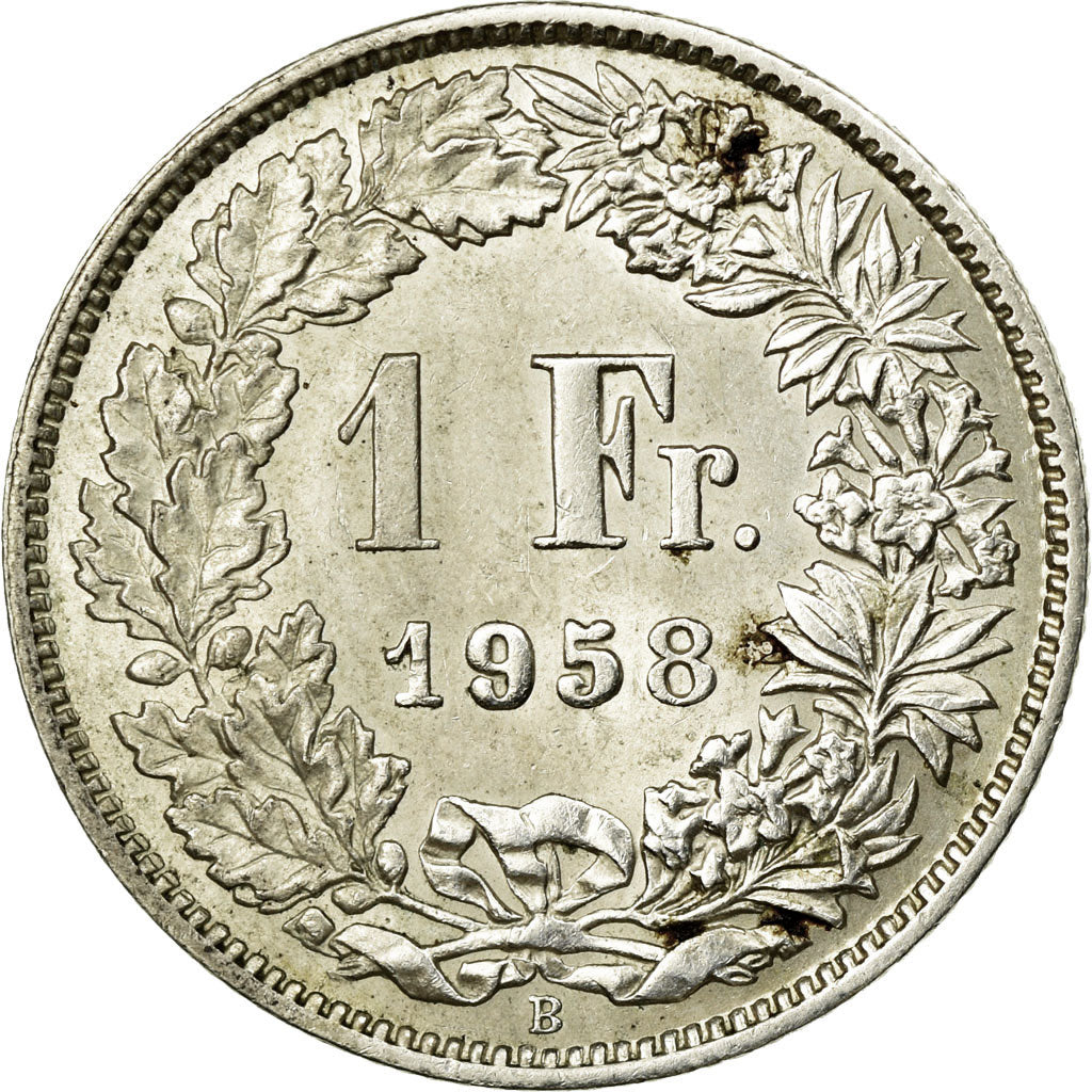Münze, Schweiz, Franc, 1958, Bern, SS, Silber, KM:24