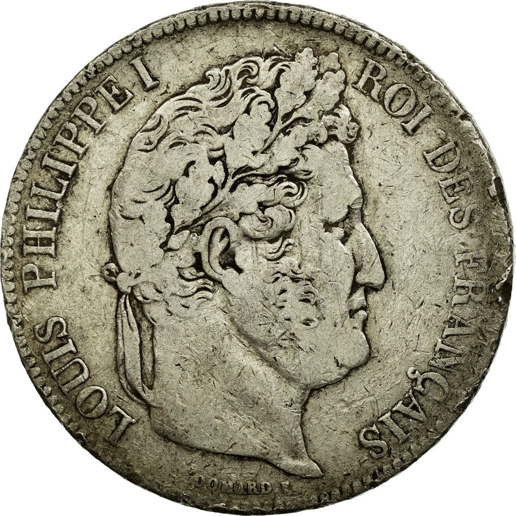 Coin, France, Louis-Philippe, 5 Francs, 1835, Rouen, VF(20-25), Silver