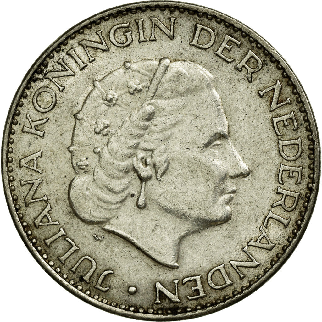 Munten, Nederland, Juliana, Gulden, 1965, ZF, Zilver, KM:184