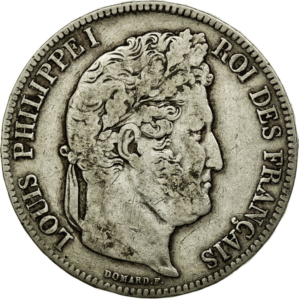 Coin, France, Louis-Philippe, 5 Francs, 1840, Bordeaux, EF(40-45), Silver