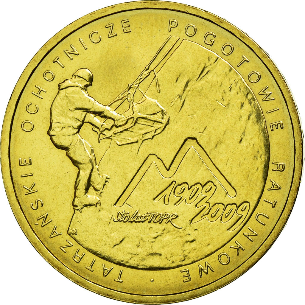 Moneda, Polonia, Tatar Mountain Rescue, 2 Zlote, 2009, Warsaw, MBC, Latón