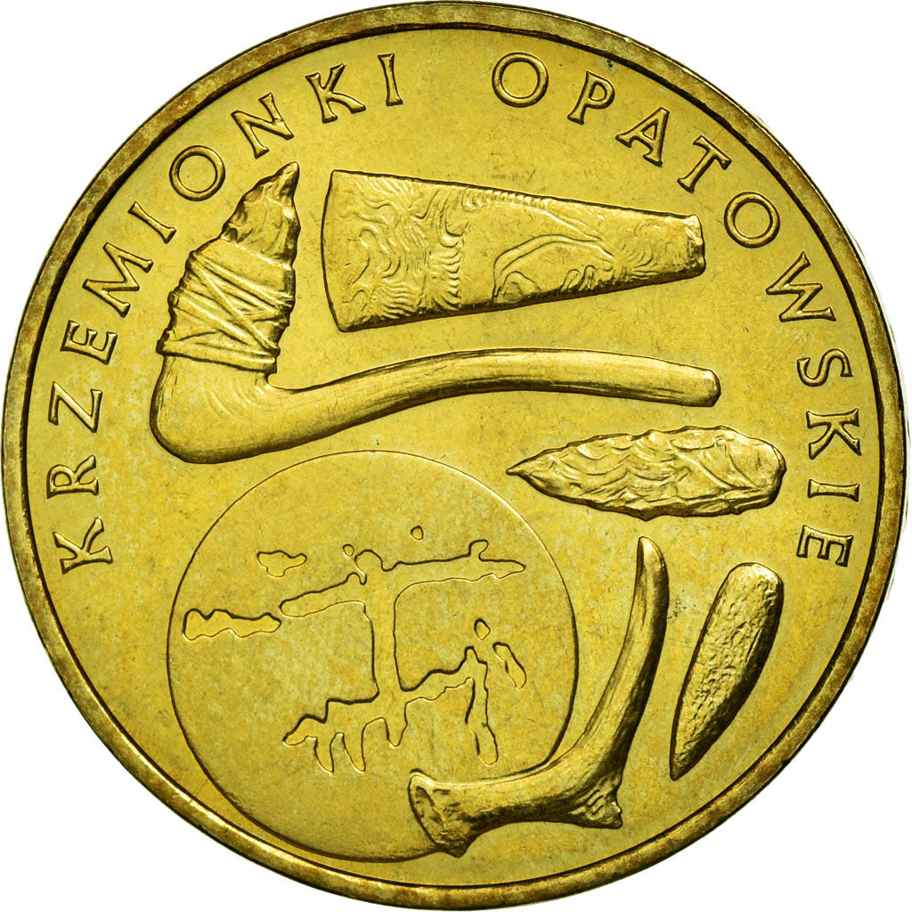 Moneda, Polonia, Krzemionki Opatowskie, 2 Zlote, 2012, Warsaw, MBC+, Latón