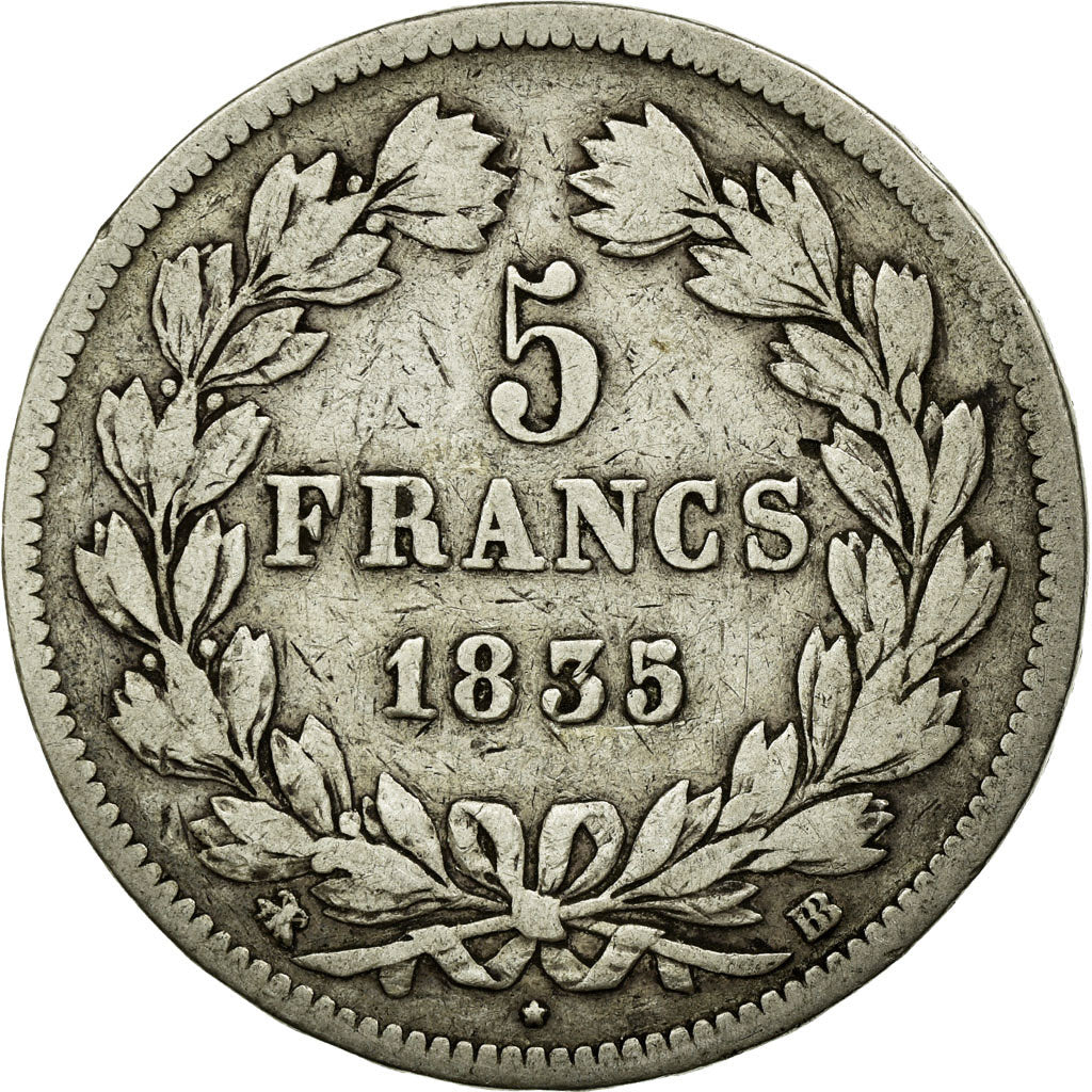 Monnaie, France, Louis-Philippe, 5 Francs, 1835, Strasbourg, TB+, Argent