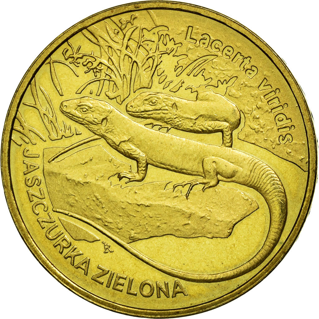 Moneda, Polonia, Green Lizards, 2 Zlote, 2009, Warsaw, EBC, Latón, KM:678