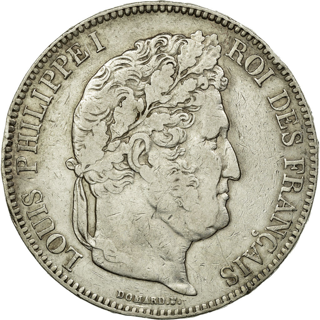 Coin, France, Louis-Philippe, 5 Francs, 1834, Nantes, AU(50-53), Silver