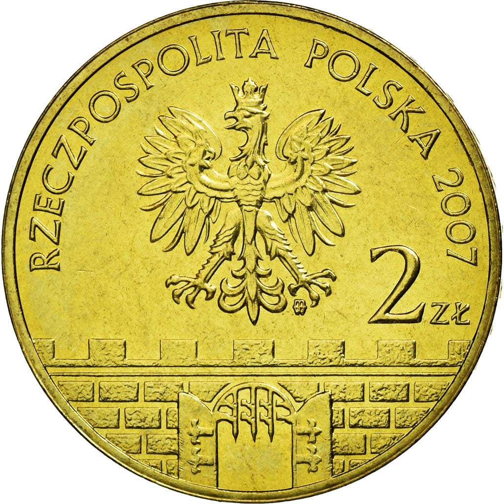 Moeda, Polónia, PLOCK, 2 Zlote, 2007, Warsaw, EF(40-45), Latão, KM:617