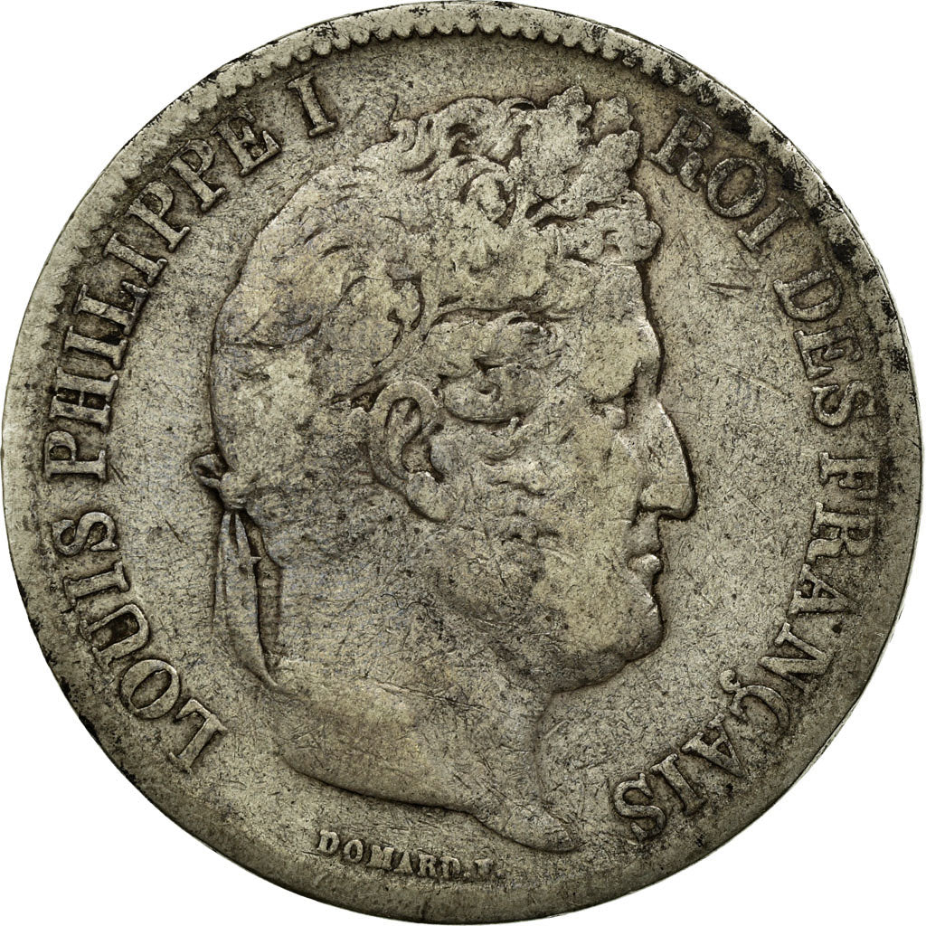 Coin, France, Louis-Philippe, 5 Francs, 1831, Strasbourg, F(12-15), Silver