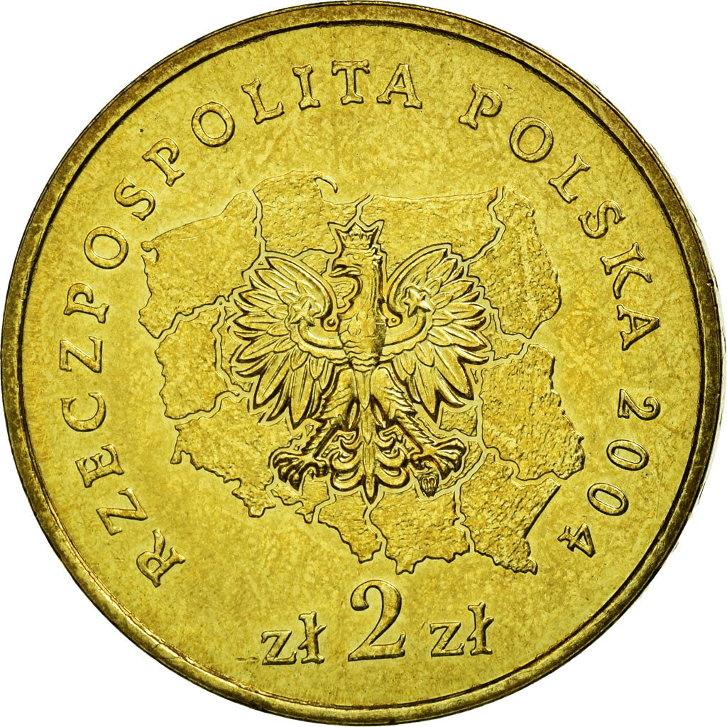 Munten, Polen, Lubuskie District, 2 Zlote, 2004, Warsaw, ZF, Tin, KM:486