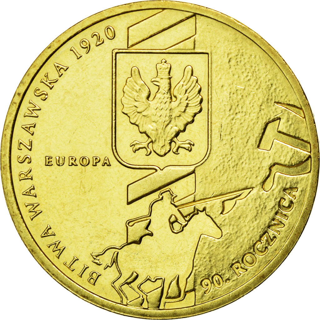Moneda, Polonia, Battle of Warsaw, 2 Zlote, 2010, Warsaw, MBC, Latón, KM:735