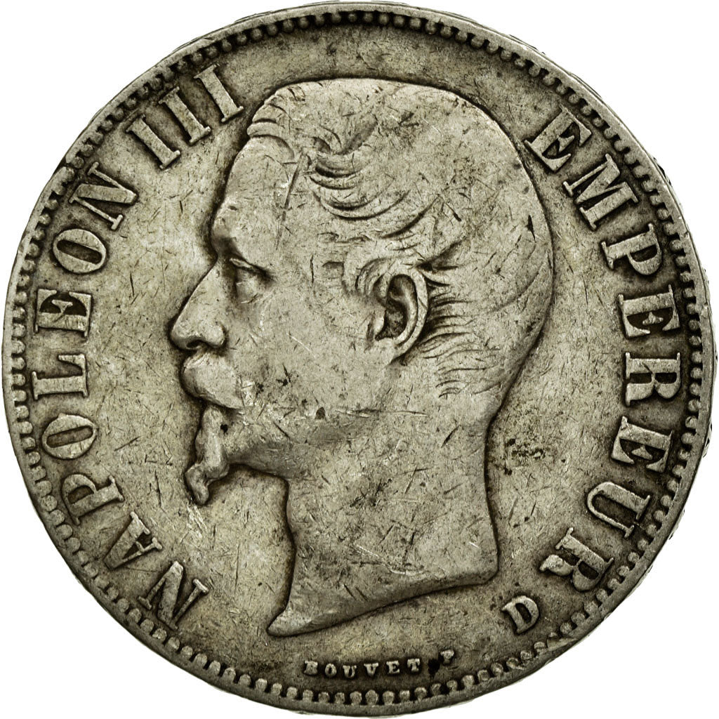 Coin, France, Napoleon III, Napoléon III, 5 Francs, 1856, Lyon, VF(30-35)