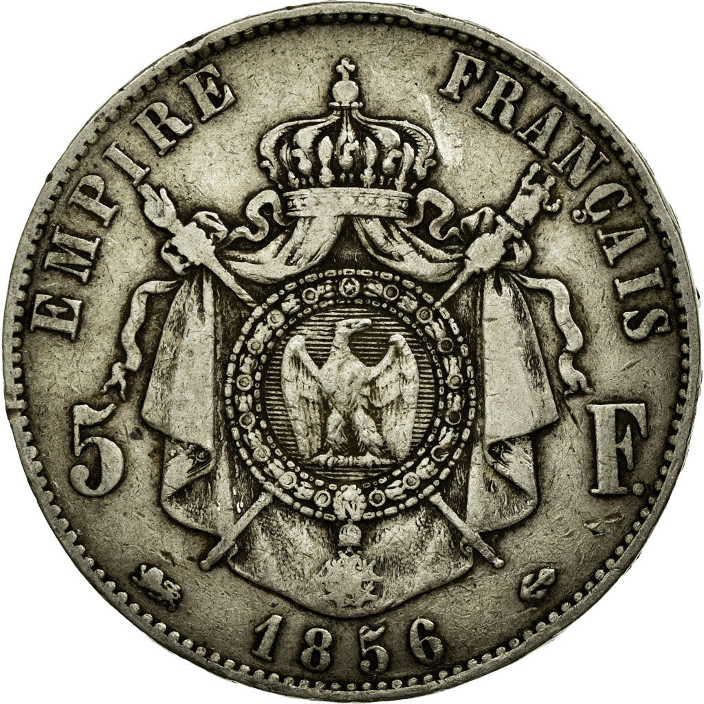 Coin, France, Napoleon III, Napoléon III, 5 Francs, 1856, Lyon, VF(30-35)