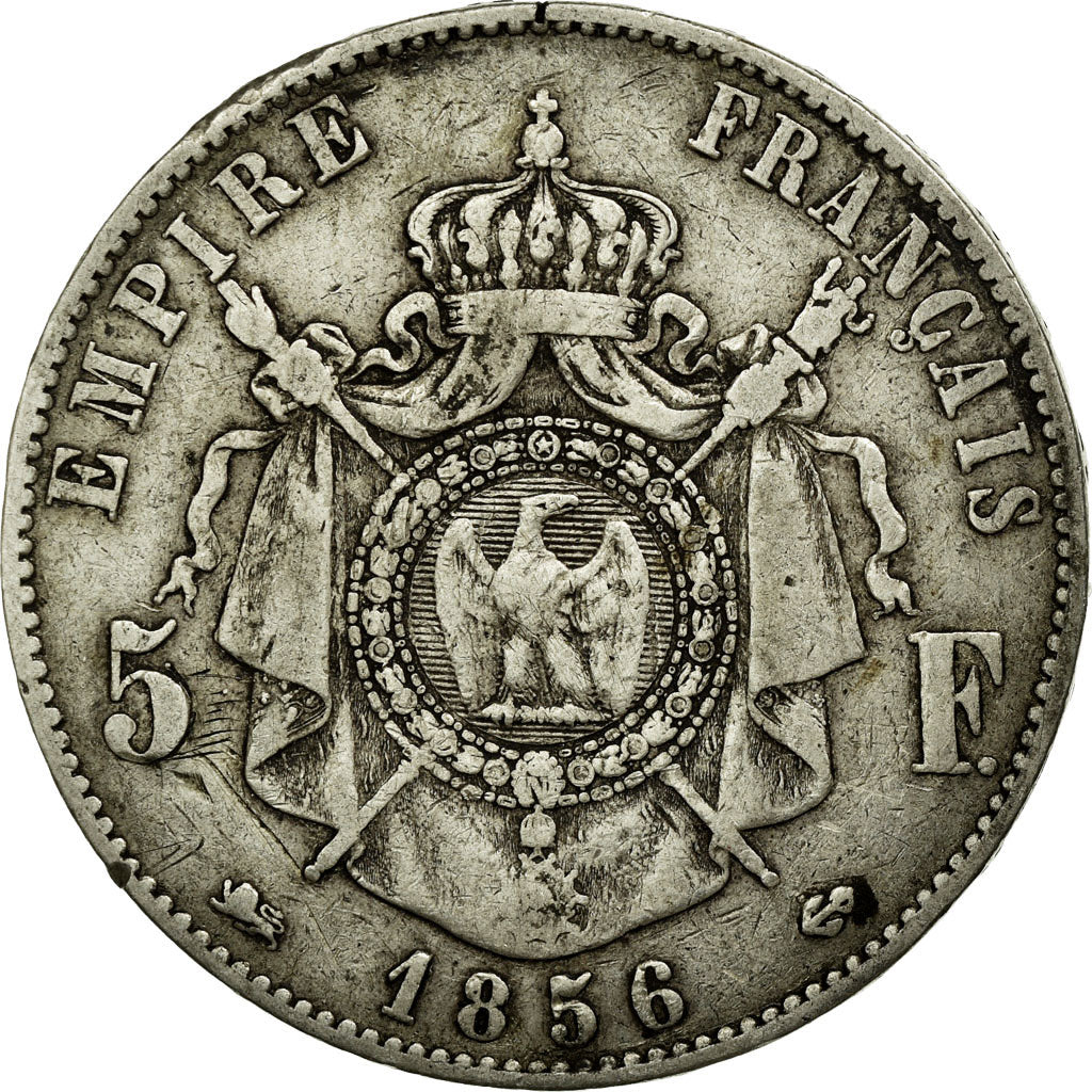 Monnaie, France, Napoleon III, Napoléon III, 5 Francs, 1856, Lyon, TB+, Argent