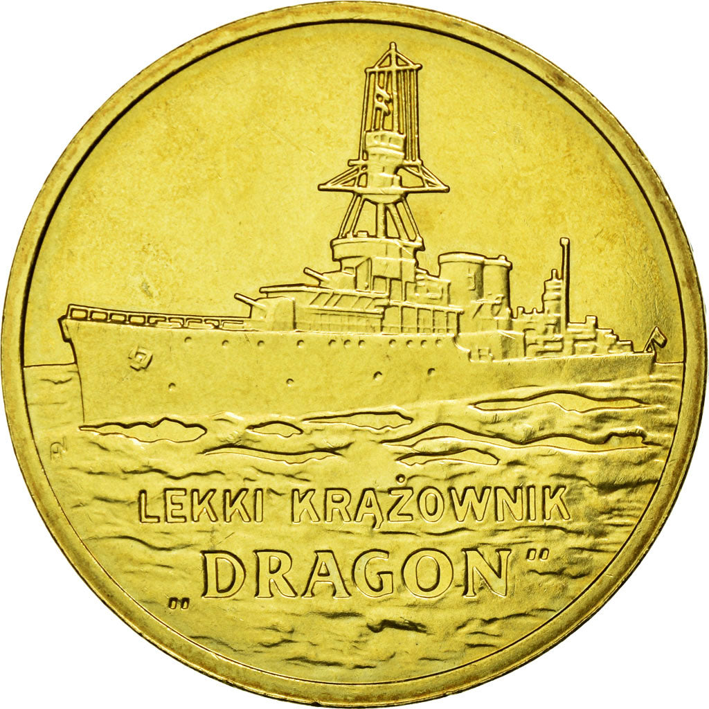 Moneta, Polonia, Dragon, light cruiser, 2 Zlote, 2012, Warsaw, BB, Ottone
