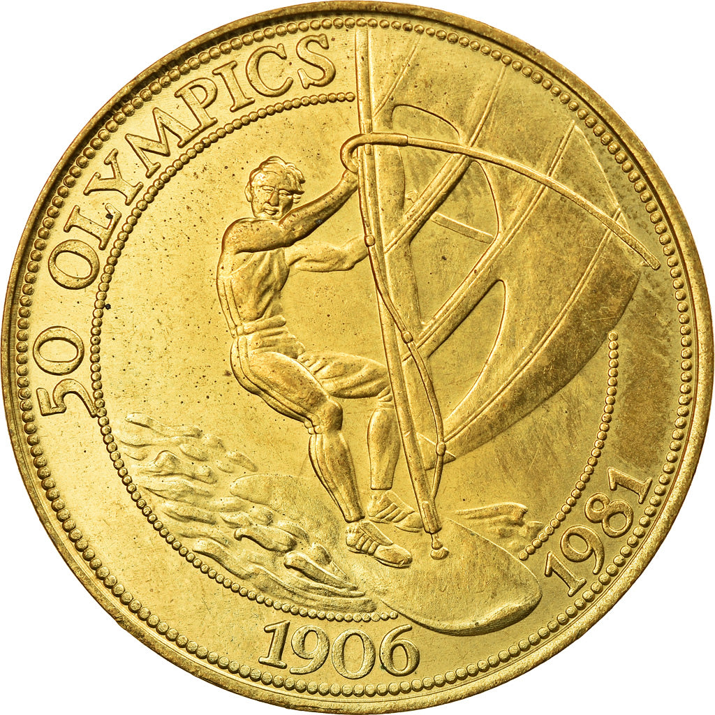 France, Médaille, 50 Olympics, Planche à Voile, Sports & leisure, 1981, TTB+