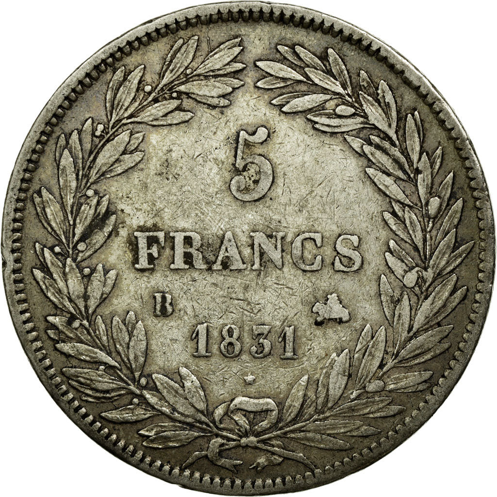 Münze, Frankreich, Louis-Philippe, 5 Francs, 1831, Rouen, SS, Silber, KM:735.2