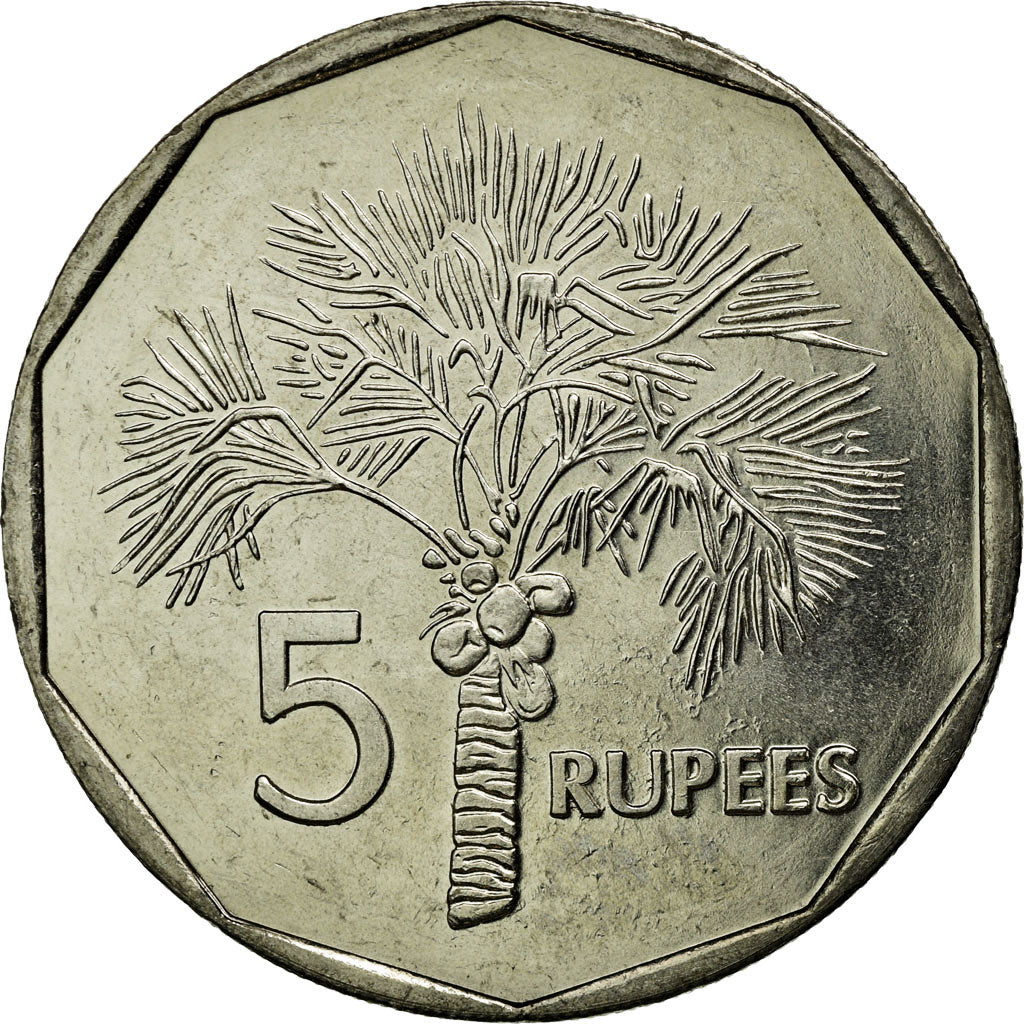 Coin, Seychelles, 5 Rupees, 2000, British Royal Mint, MS(63), Copper-nickel
