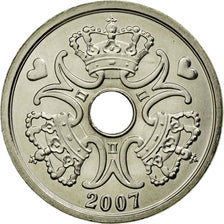 Coin, Denmark, Margrethe II, 2 Kroner, 2007, Brondby, MS(63), Copper-nickel
