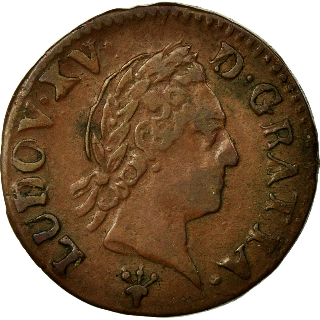 Moneta, Francja, Louis XV, Liard à la vieille tête, Liard, 1770, Reims