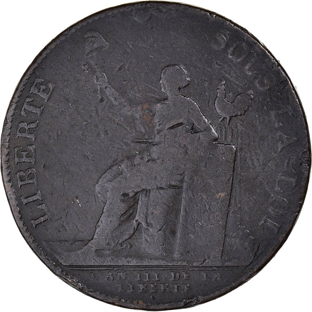 Coin, France, 2 Sols, 1791, Birmingham, Monneron, VF(20-25), Bronze, KM:Tn23