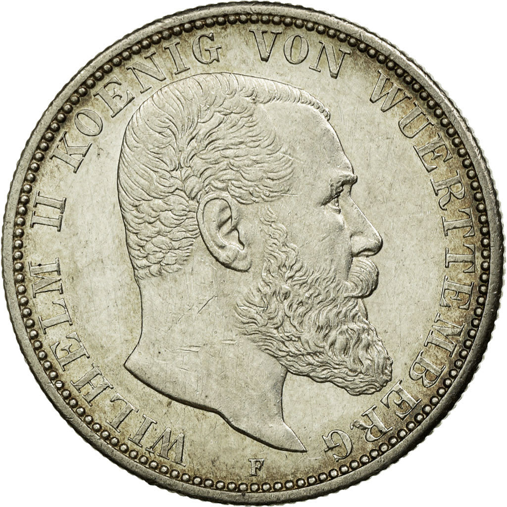 Moneta, Stati tedeschi, WURTTEMBERG, Wilhelm II, 2 Mark, 1908, Freudenstadt
