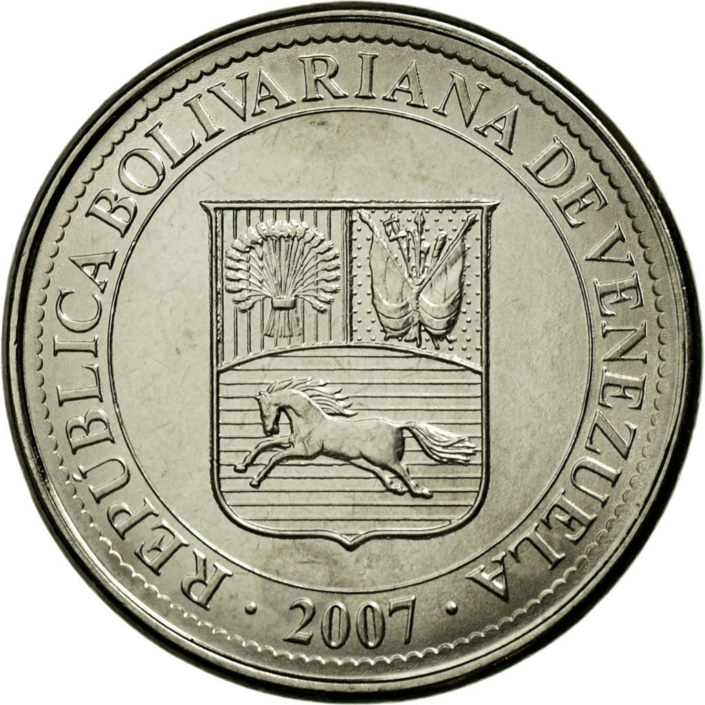 Moneta, Venezuela, 50 Centimos, 2007, Maracay, SPL, Acciaio placcato nichel