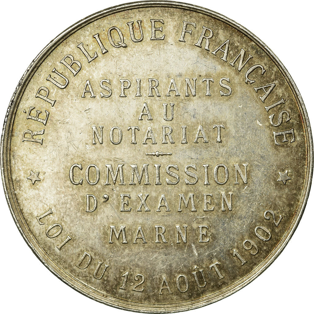 France, Jeton, Notaires de la Marne, Commission d'Examen, 1902, Brenet, SUP