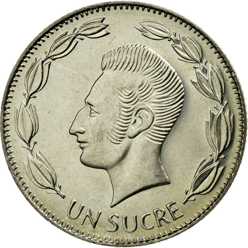 Moneta, Ecuador, Sucre, Un, 1988, SPL-, Acciaio ricoperto in nichel, KM:89