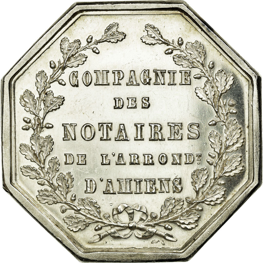 France, Token, Notary, 1854, AU(55-58), Silver, Lerouge:12