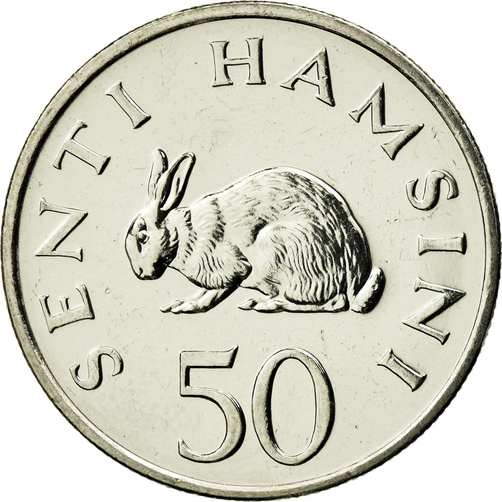 Coin, Tanzania, 50 Senti, 1990, British Royal Mint, MS(63), Nickel Clad Steel