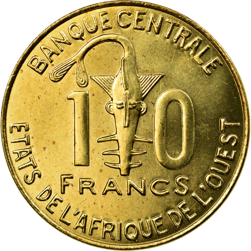 Moeda, Estados da África Ocidental, 10 Francs, 2005, AU(55-58)