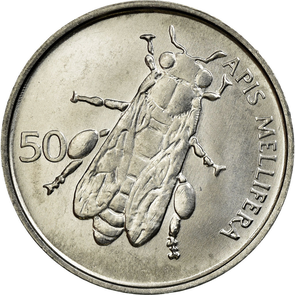 Coin, Slovenia, 50 Stotinov, 1995, AU(55-58), Aluminum, KM:3