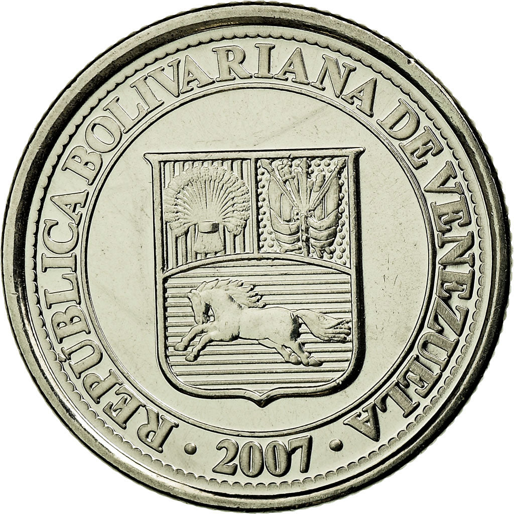 Munten, Venezuela, 10 Centimos, 2007, Maracay, PR, Nickel plated steel, KM:89