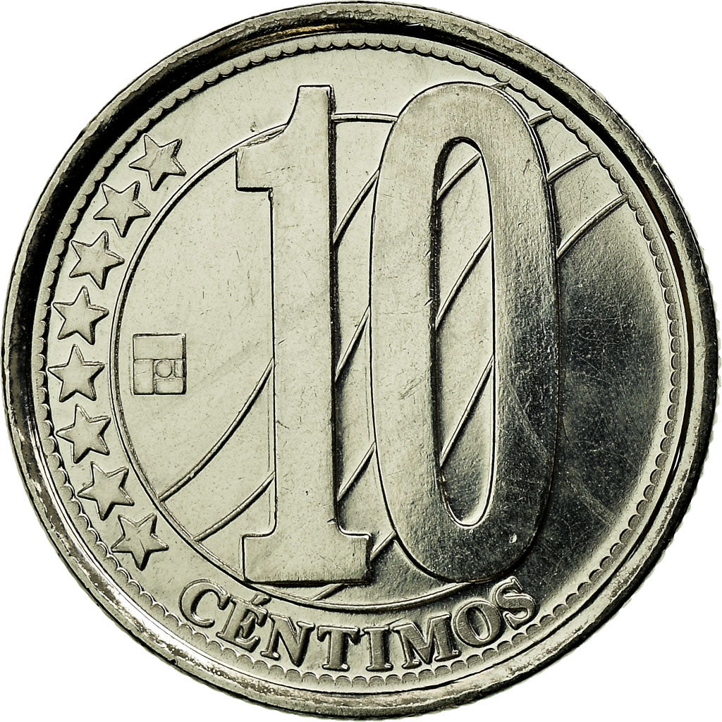 Munten, Venezuela, 10 Centimos, 2007, Maracay, PR, Nickel plated steel, KM:89