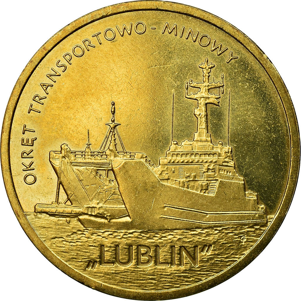Münze, Polen, Polish Ships - Lublin Class Minelayer - Landing Ship, 2 Zlotych