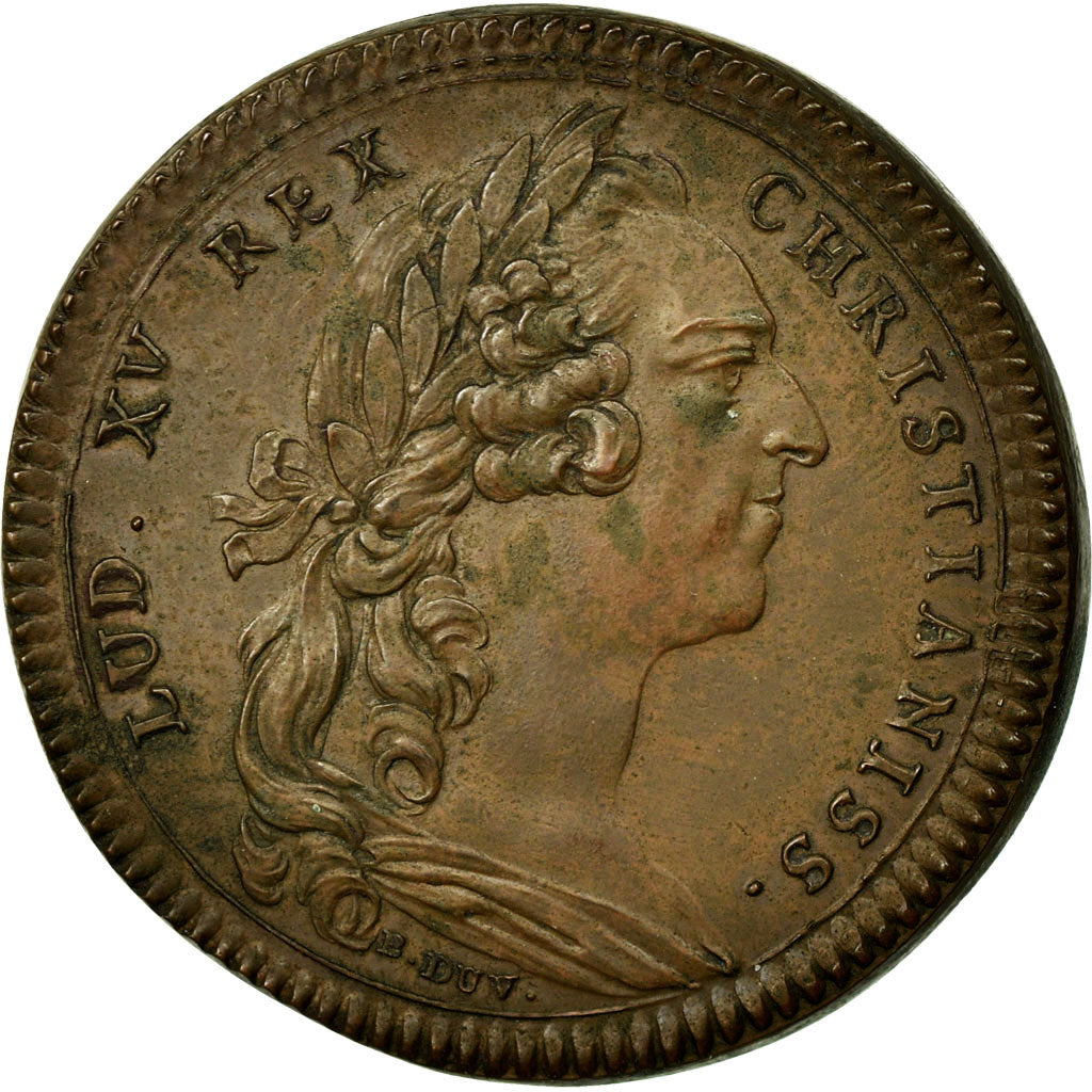 France, Token, Justice, 1764, Duvivier, AU(55-58), Copper, Feuardent:manque