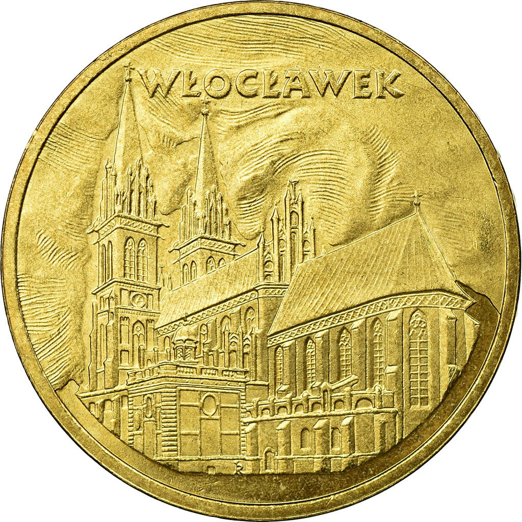 Münze, Polen, Wioclawek Cathedral, 2 Zlote, 2005, Warsaw, VZ, Messing, KM:529