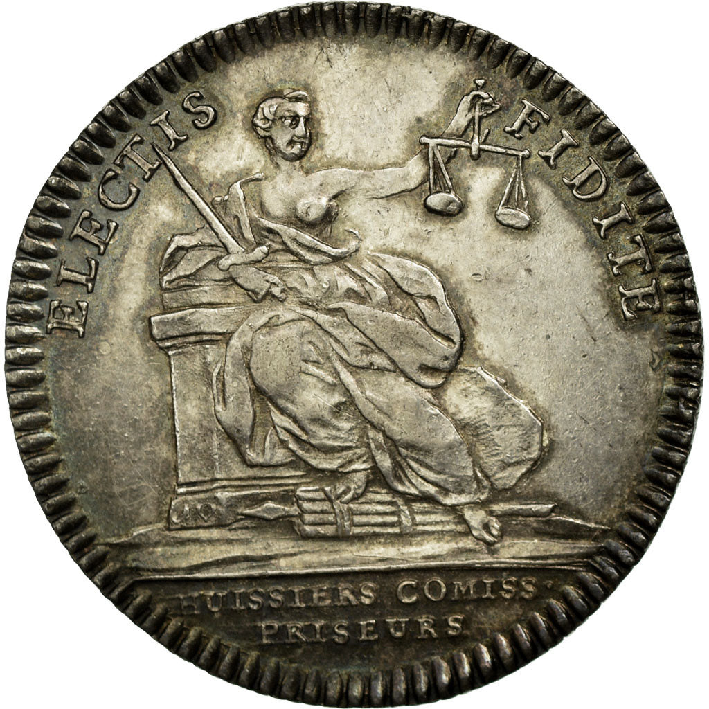 France, Token, Justice, AU(50-53), Silver, Feuardent:3326