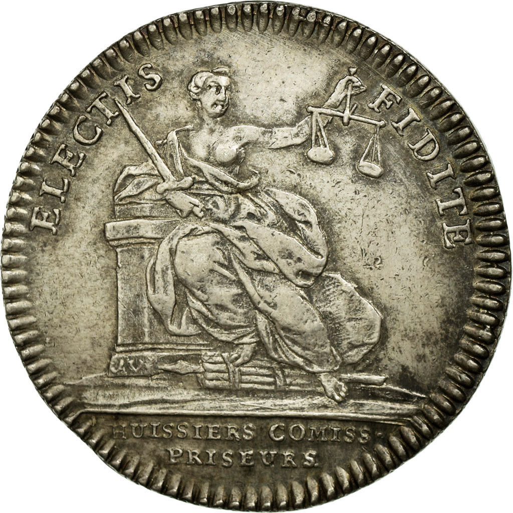France, Token, Justice, AU(55-58), Silver, Feuardent:3328var