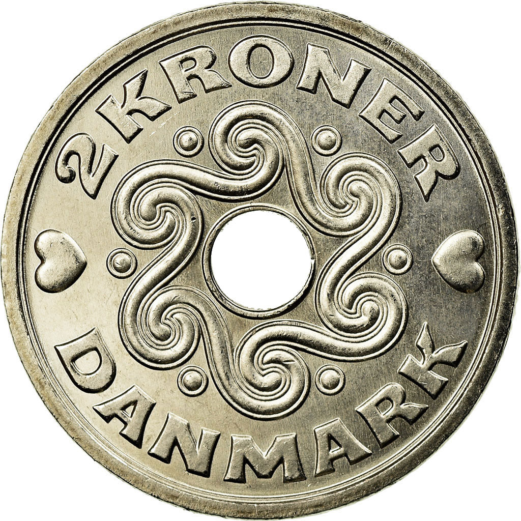 Coin, Denmark, Margrethe II, 2 Kroner, 2007, Brondby, MS(63), Copper-nickel