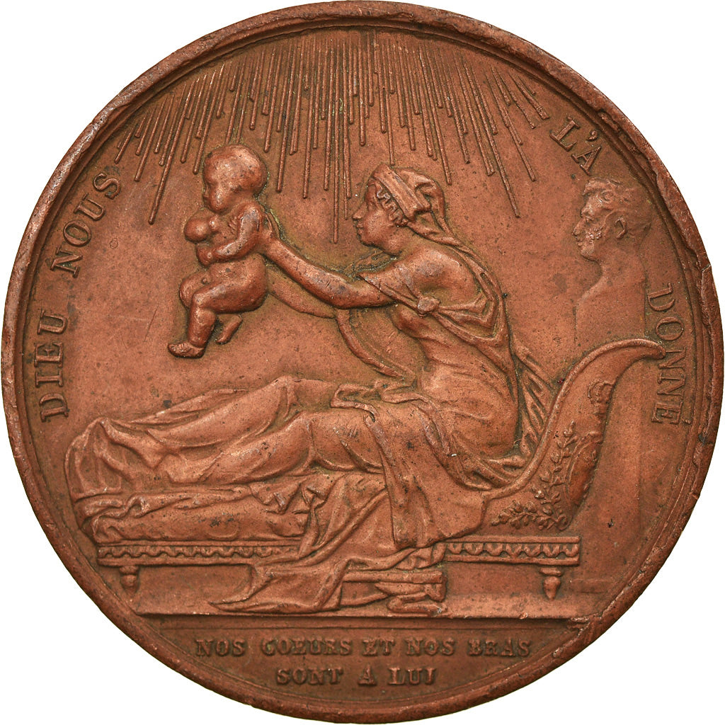 France, Médaille, Naissance du Comte de Chambord, History, 1820, Gayrard, TTB+