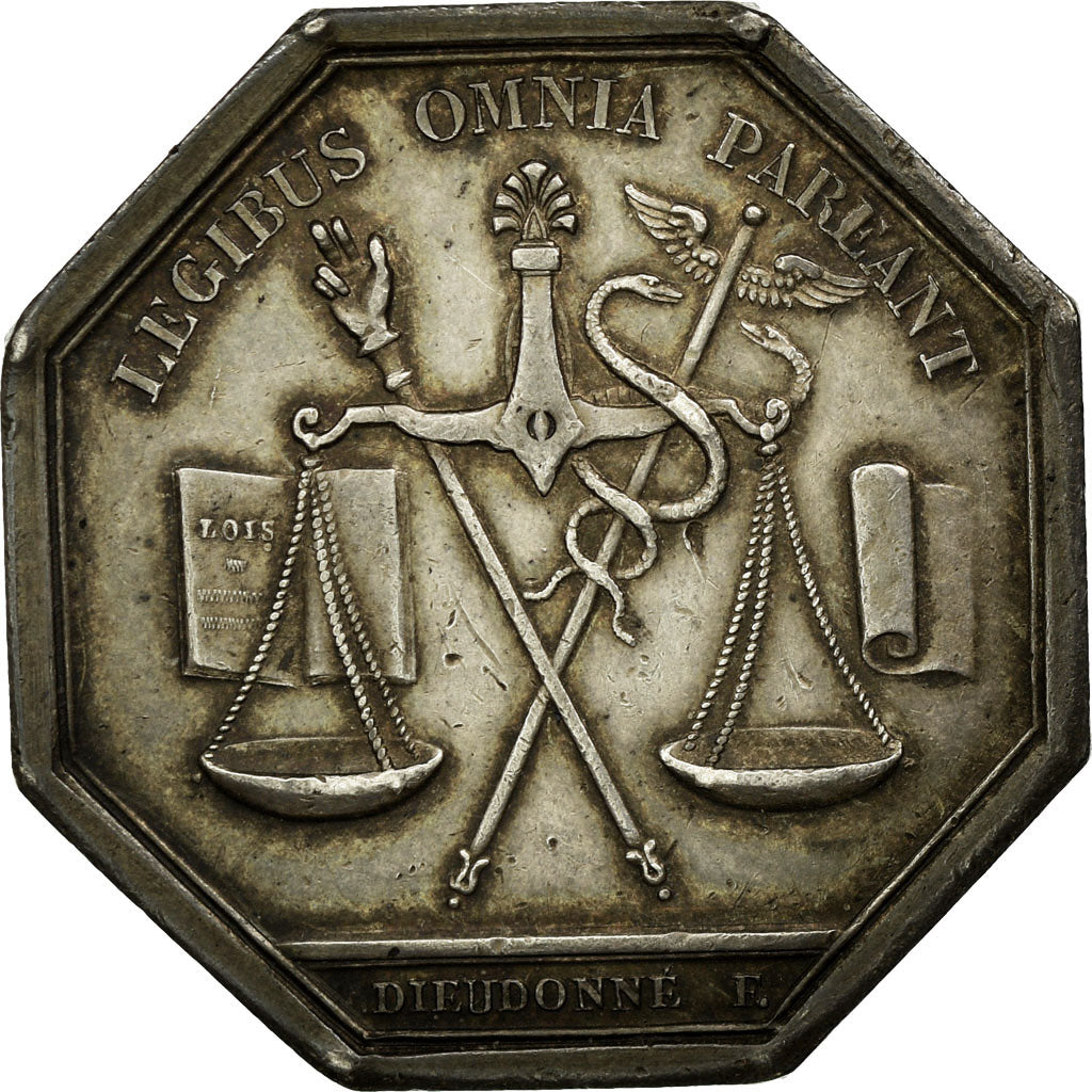 Francia, Token, Justice, 1822, BB+, Argento
