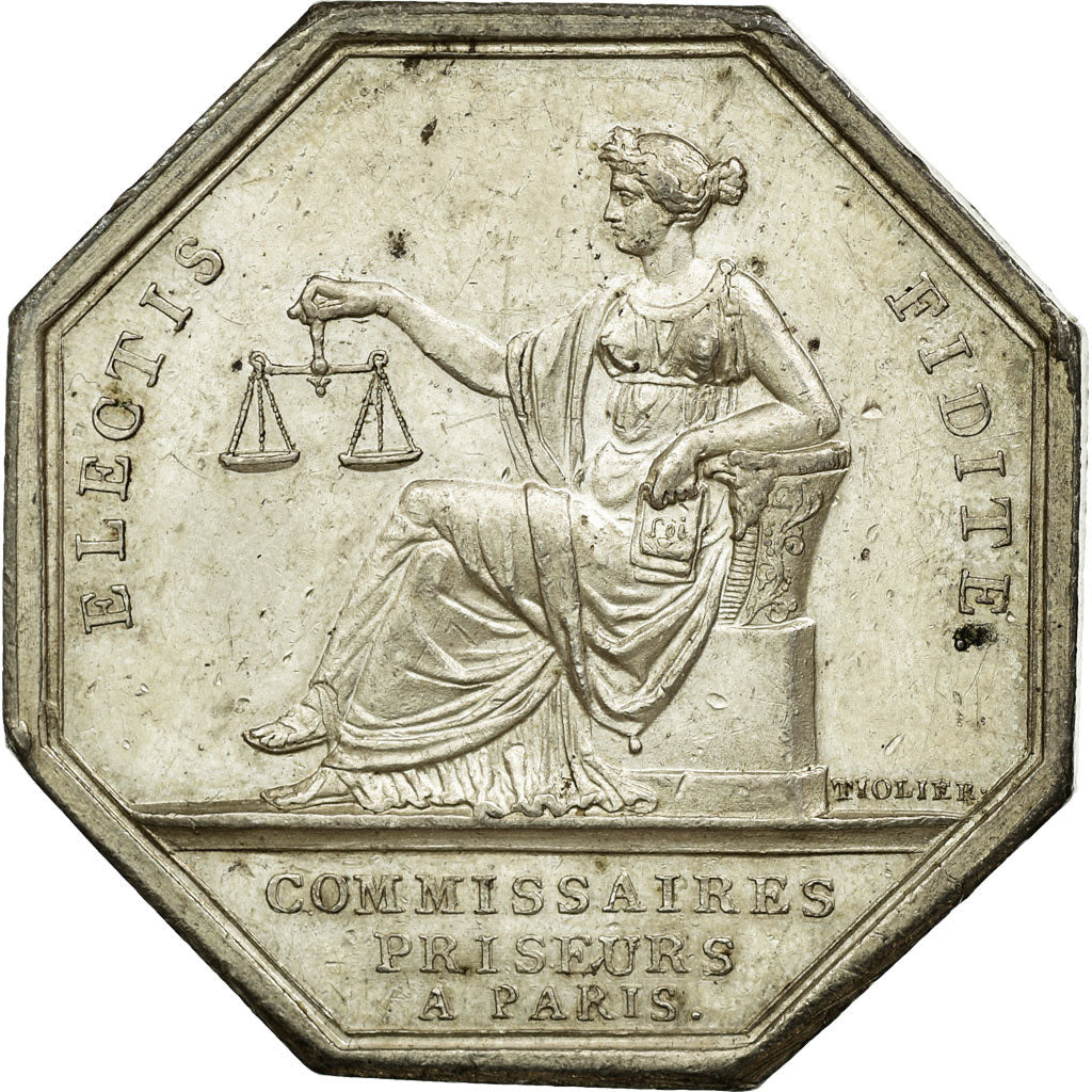 France, Token, Justice, Tiolier, AU(55-58), Silver