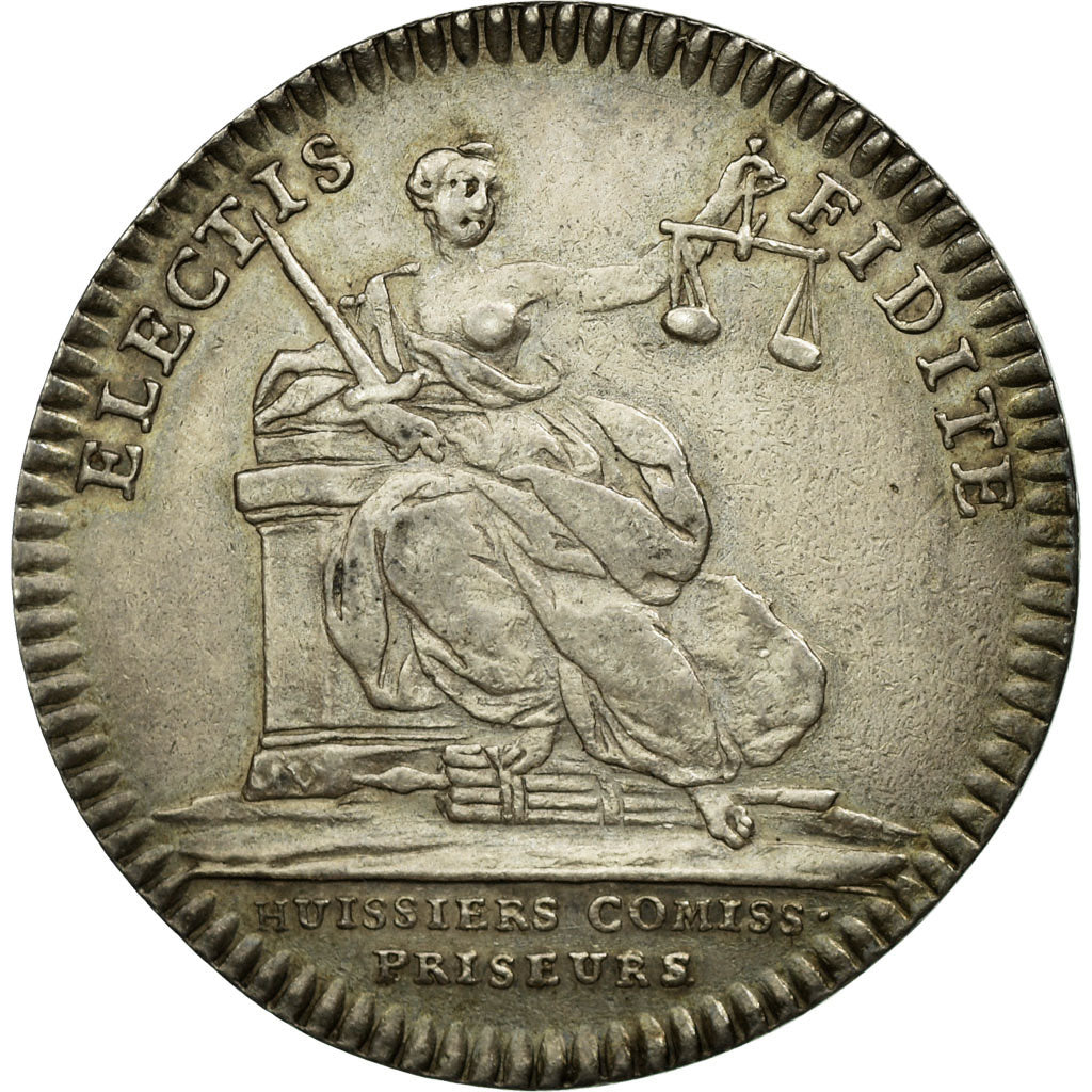 France, Token, Justice, AU(50-53), Silver, Feuardent:3326