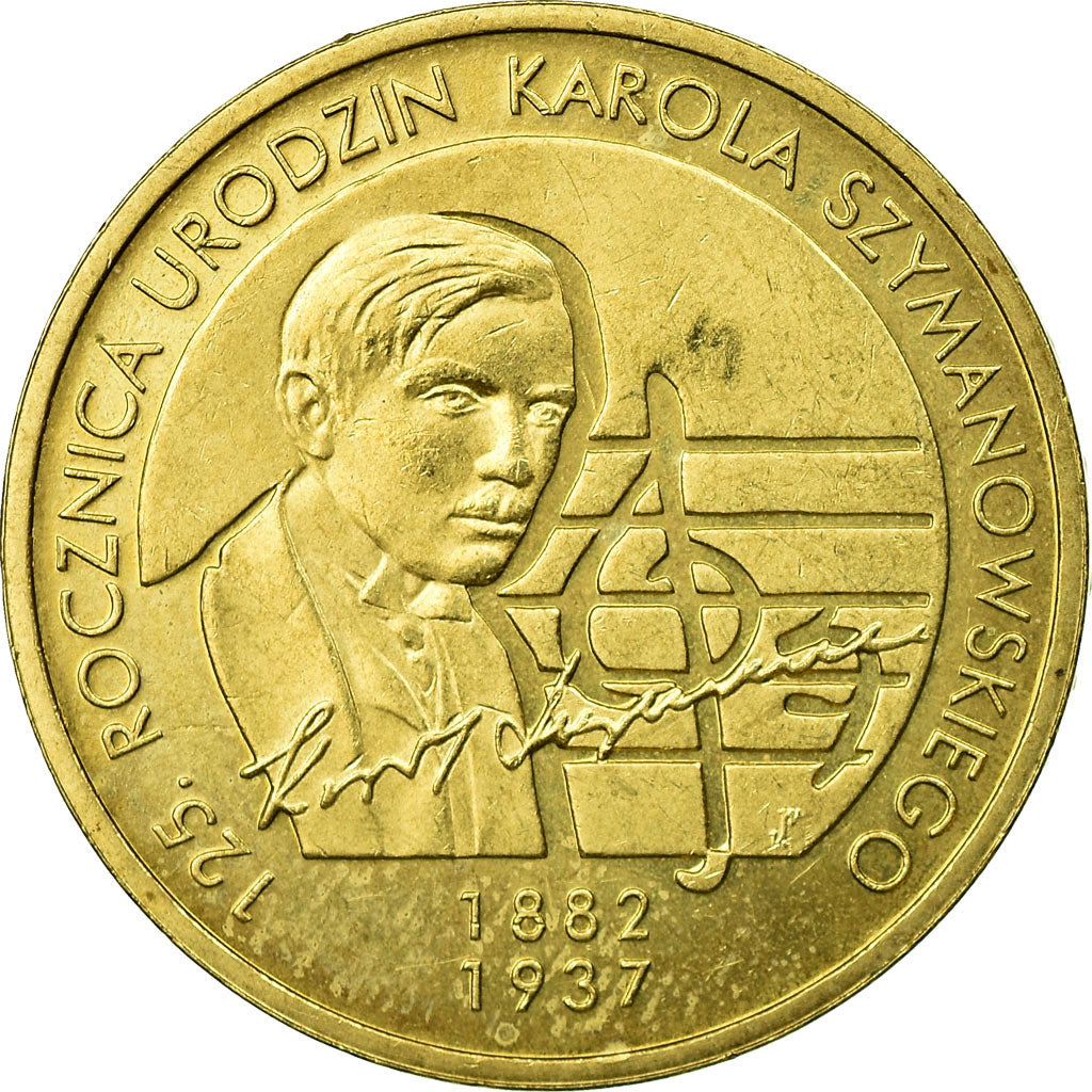 Moneda, Polonia, 70th Anniversary Death of Szymanowski, 2 Zlote, 2007, Warsaw