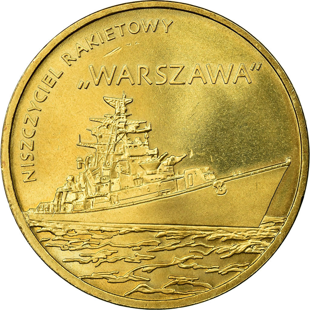 Moeda, Polónia, Polish Ships - Warszawa Guided-Missle Destroyer, 2 Zlotych