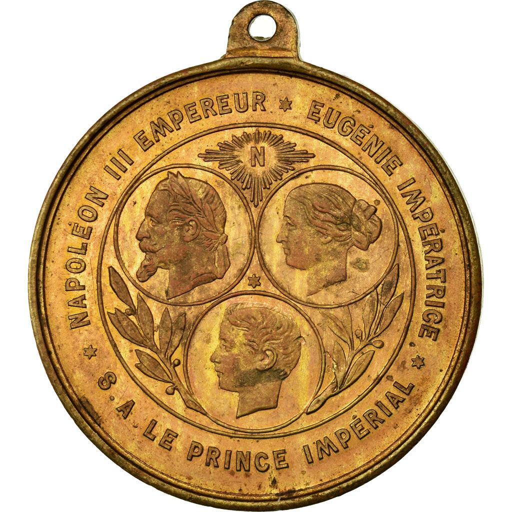 France, Medal, Second French Empire, 1865, AU(55-58), Copper
