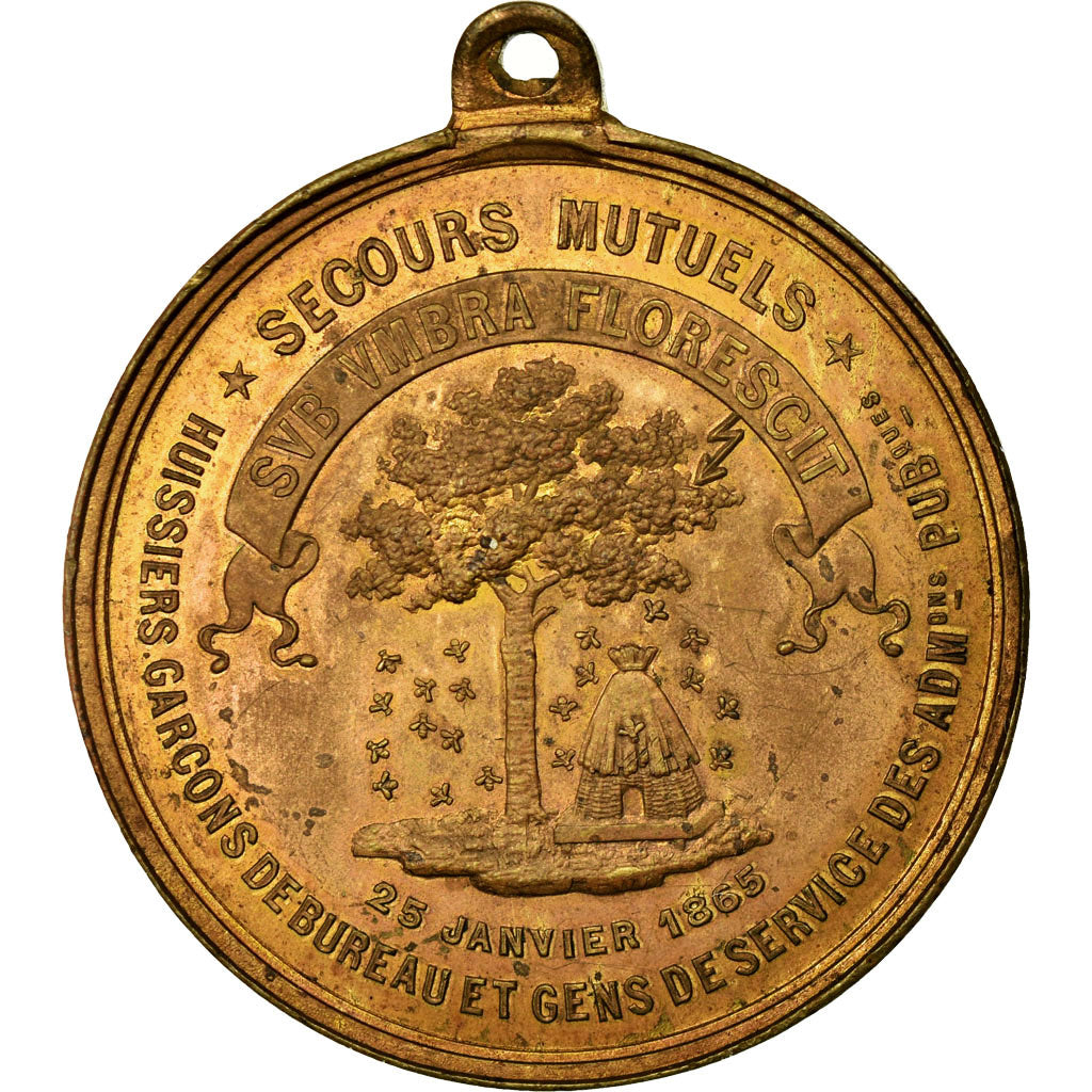 France, Medal, Second French Empire, 1865, AU(55-58), Copper