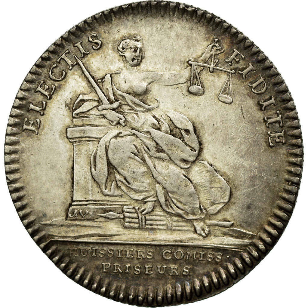 France, Token, Justice, AU(50-53), Silver, Feuardent:3328